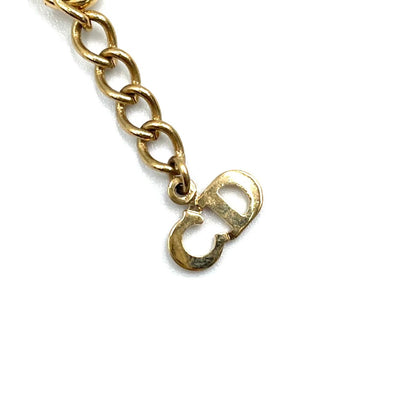 Dior Limited CD Logo Color Stone Clear Gold Necklace — view 5
