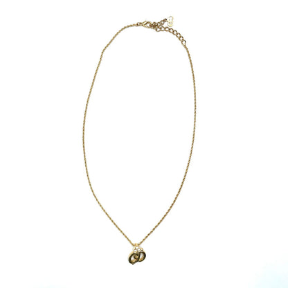 Dior Limited CD Logo Color Stone Clear Gold Necklace — view 3