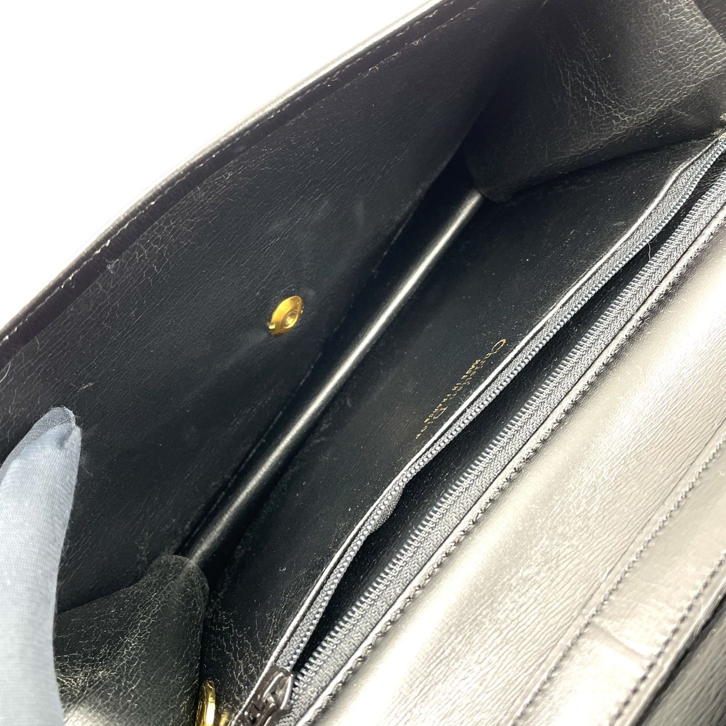 Dior Limited CD Logo Leather Black Shoulder Bag Gold — view 3