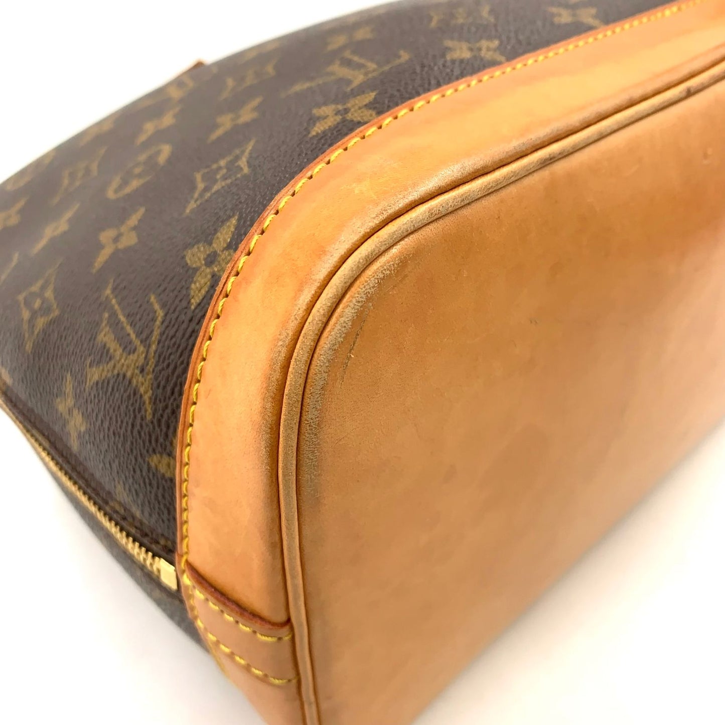 Louis Vuitton Limited Alma PM Monogram Leather Brown Light Handbag Gold — view 7