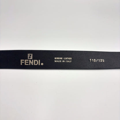 Fendi Limited Mamma Buckle Leather Black Belt Silver — view 3