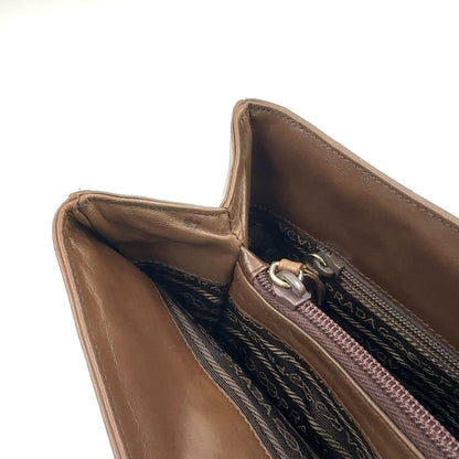 Prada Limited Tortoiseshell Chain Leather Brown Shoulder Bag Silver — view 9