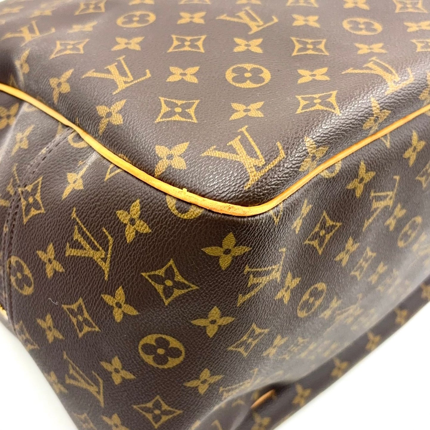 Louis Vuitton Limited Evasion Monogram Leather Brown Boston Bag Gold — view 9