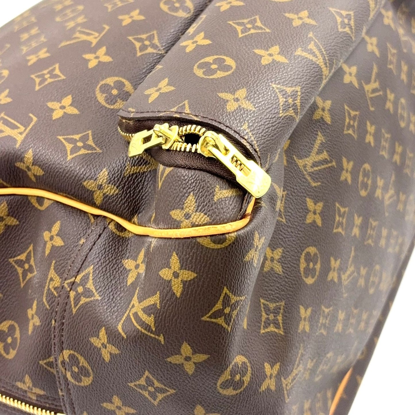 Louis Vuitton Limited Evasion Monogram Leather Brown Boston Bag Gold — view 7