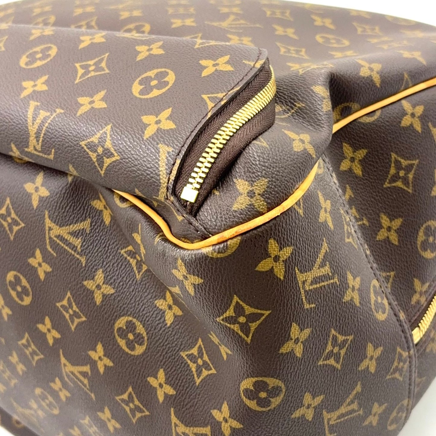Louis Vuitton Limited Evasion Monogram Leather Brown Boston Bag Gold — view 8