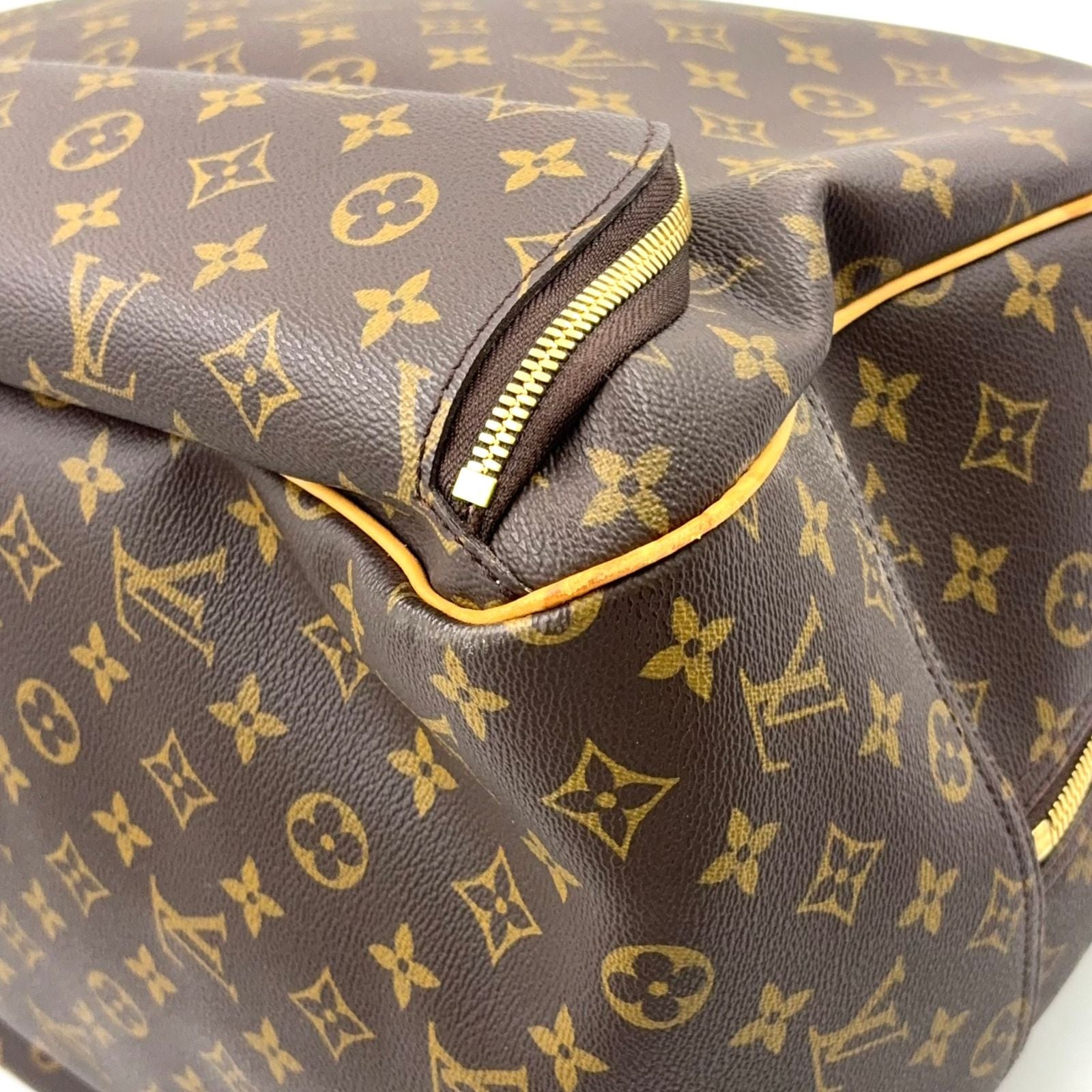 Louis Vuitton Limited Evasion Monogram Leather Brown Boston Bag Gold — view 8