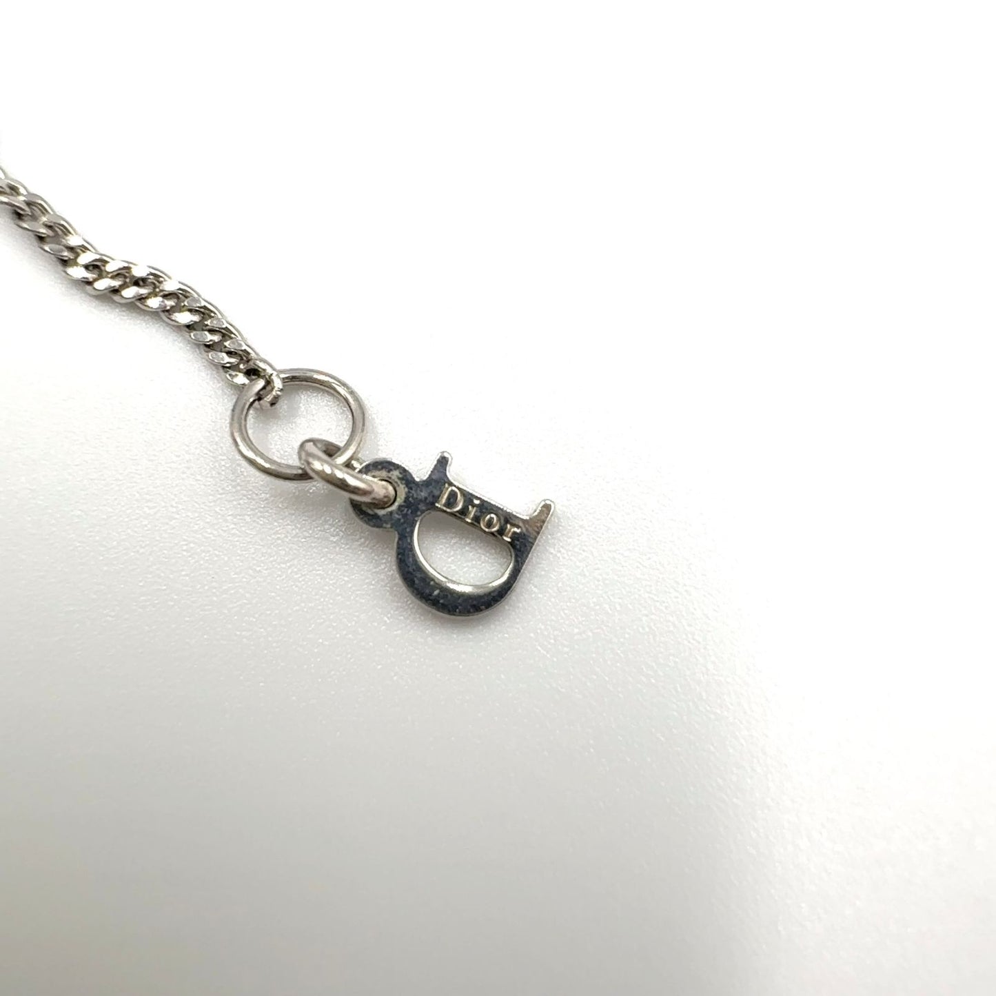 Dior Limited Belt Motif D Logo Rhinestone Metal Color Stone Clear Silver — view 4