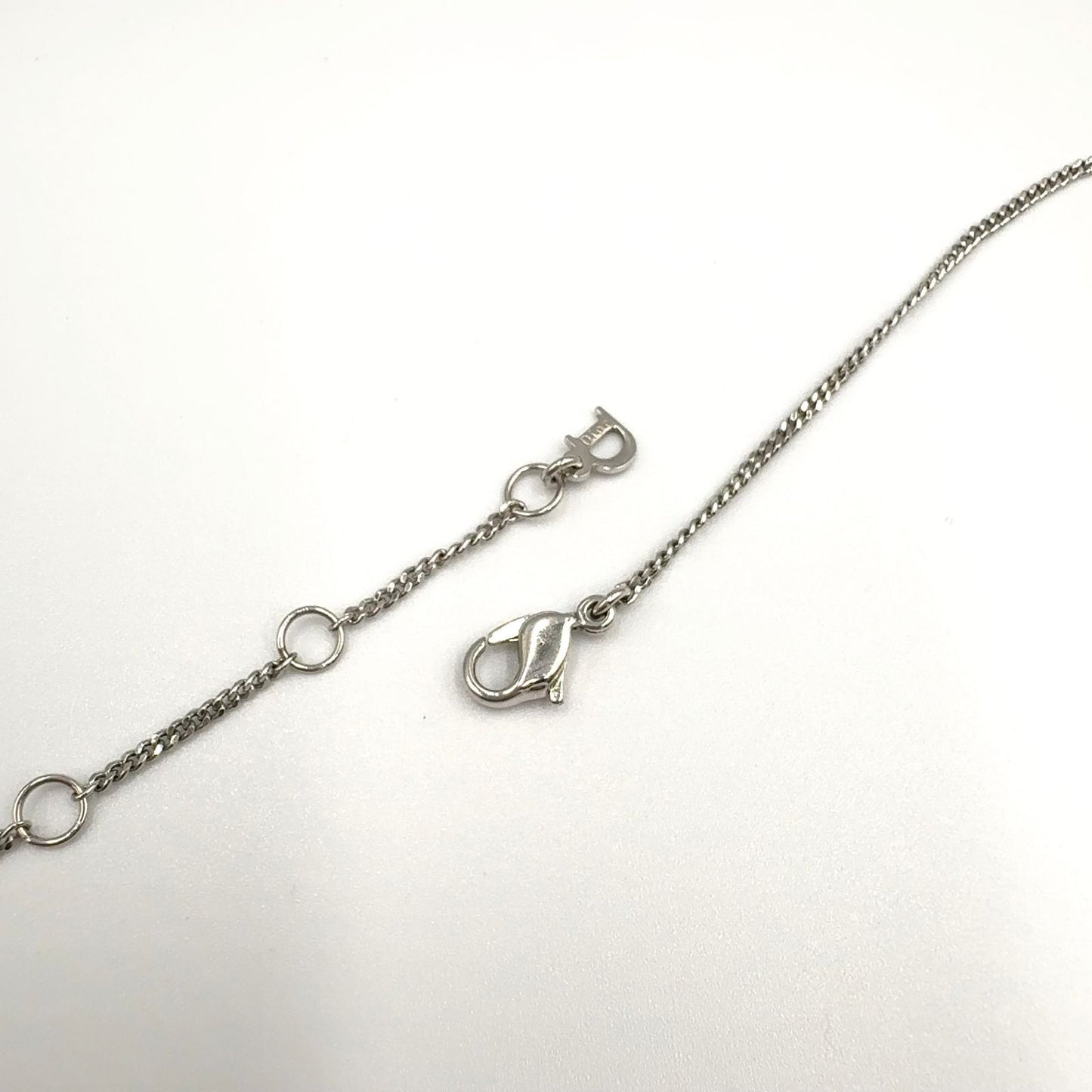 Dior Limited Belt Motif D Logo Rhinestone Metal Color Stone Clear Silver — view 8