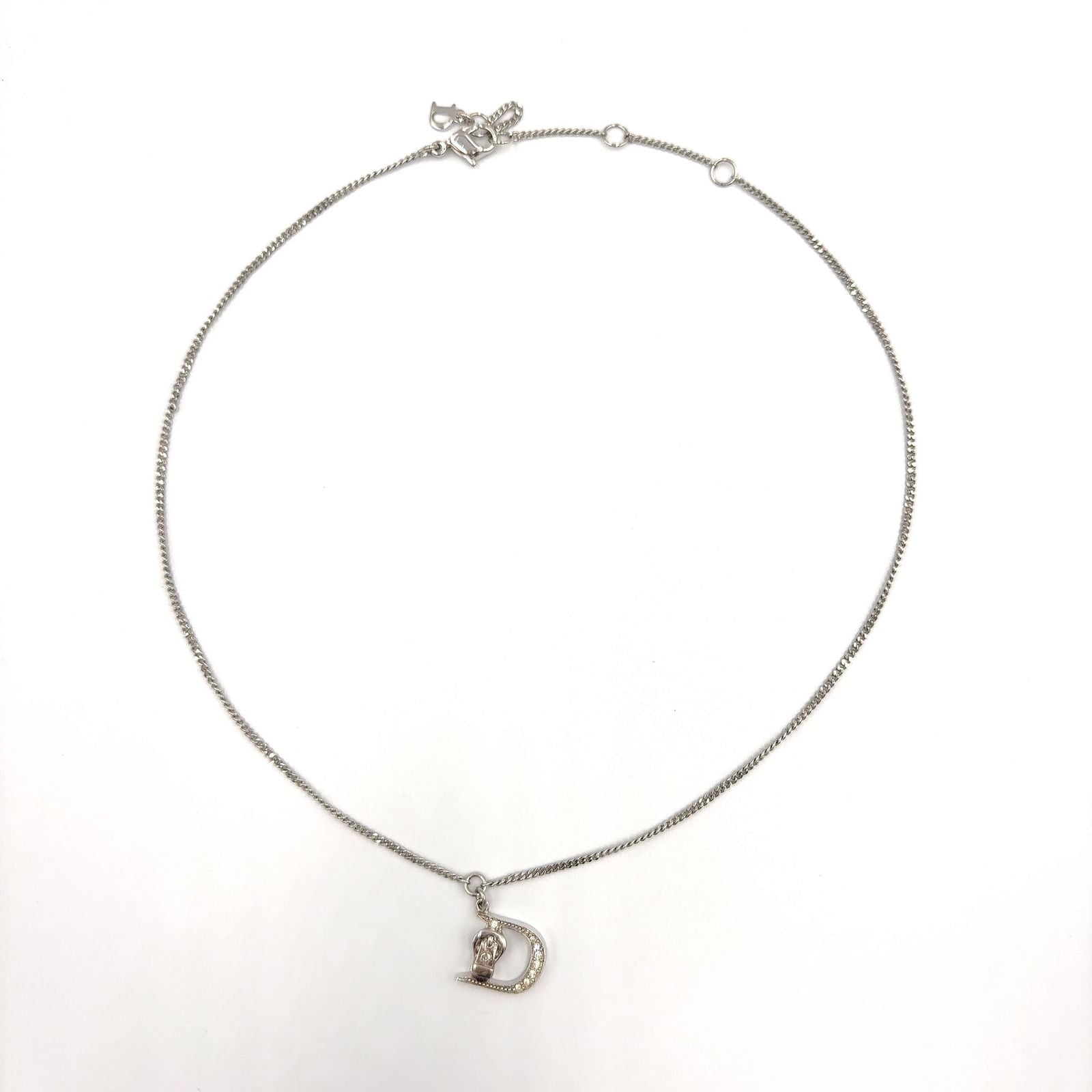 Dior Limited Belt Motif D Logo Rhinestone Metal Color Stone Clear Silver — view 3