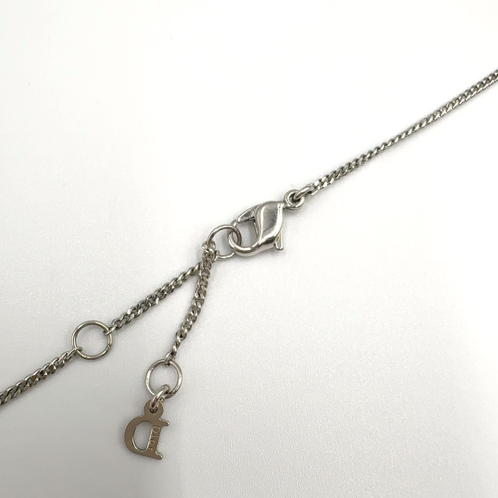 Dior Limited Belt Motif D Logo Rhinestone Metal Color Stone Clear Silver — view 7