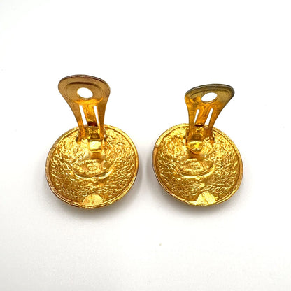 Chanel Limited CC Logo Round Gold Plated Earrings — view 7