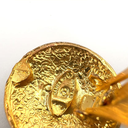 Chanel Limited CC Logo Round Gold Plated Earrings — view 9