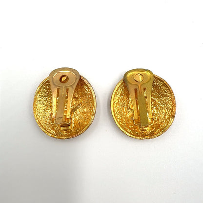 Chanel Limited CC Logo Round Gold Plated Earrings — view 6