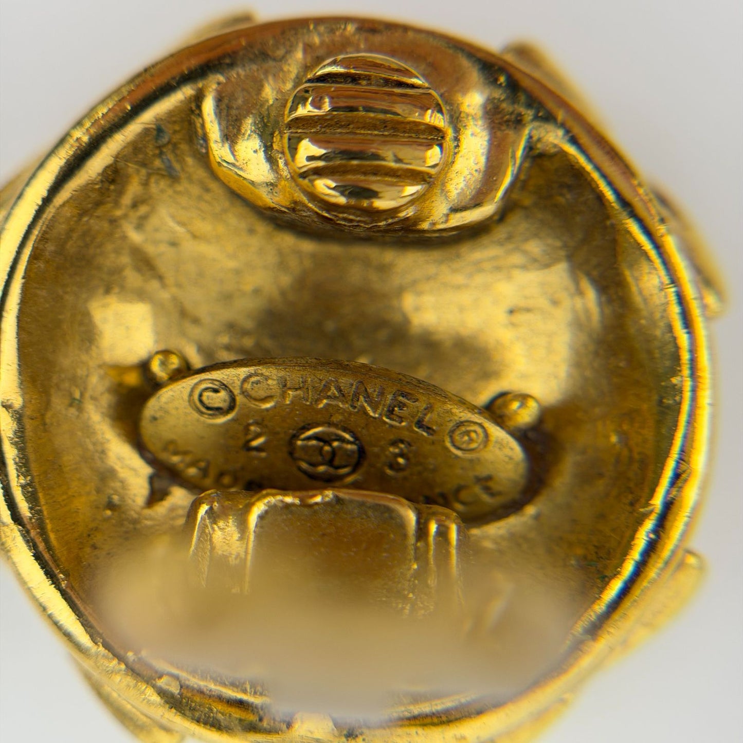 Chanel CC Logo Earrings Gold Vintage — view 7