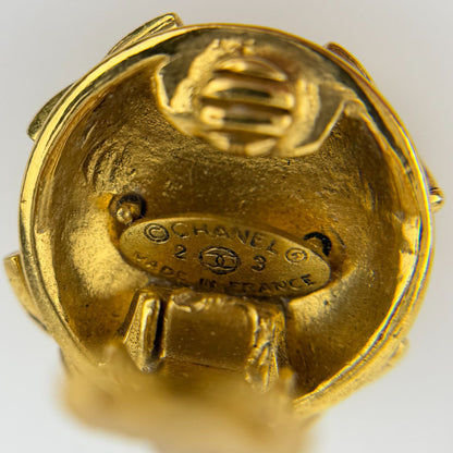 Chanel CC Logo Earrings Gold Vintage — view 4