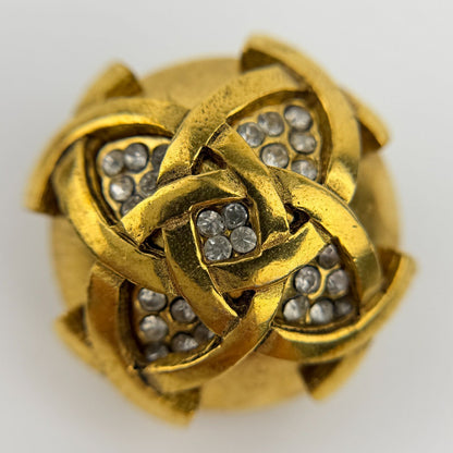 Chanel CC Logo Earrings Gold Vintage — view 3
