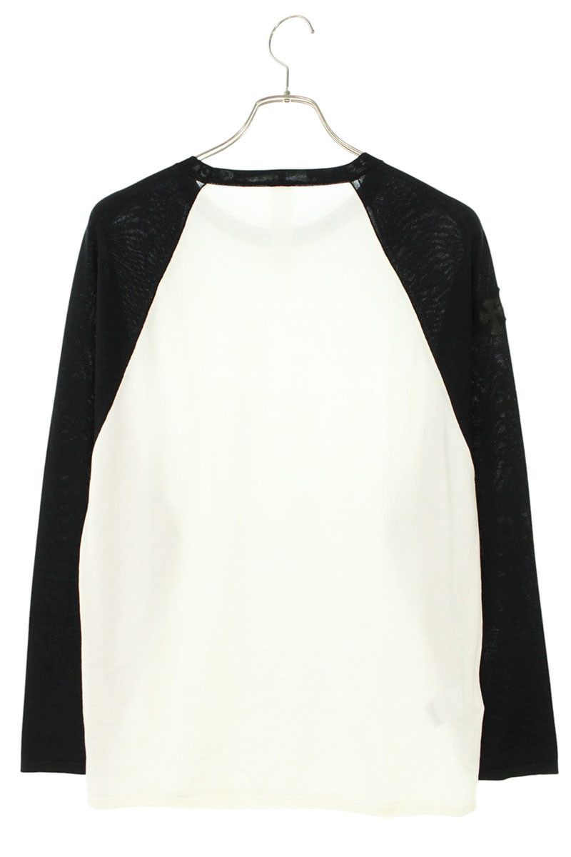 Chrome Hearts Mixed Emotions Raglan Long Sleeve Top M with Triple Cross Patch — view 2