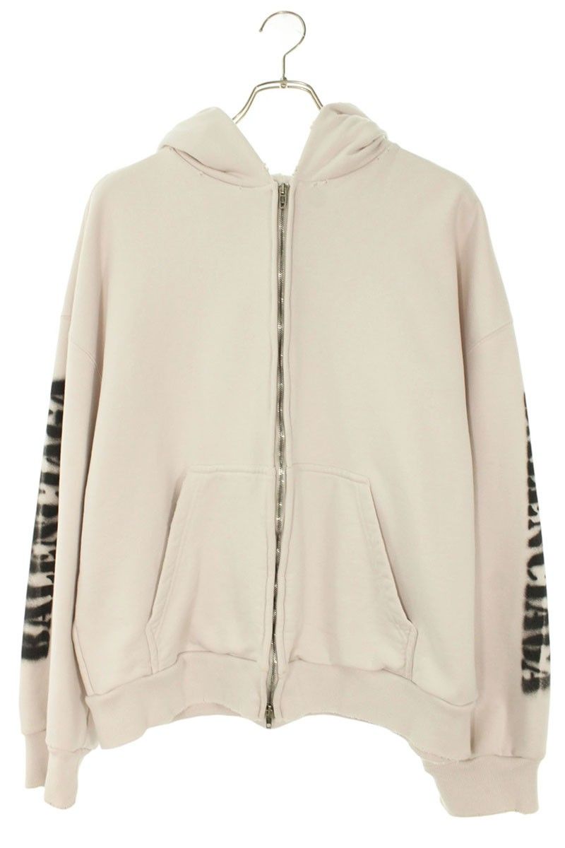 Balenciaga Back Print Zip Up Hoodie