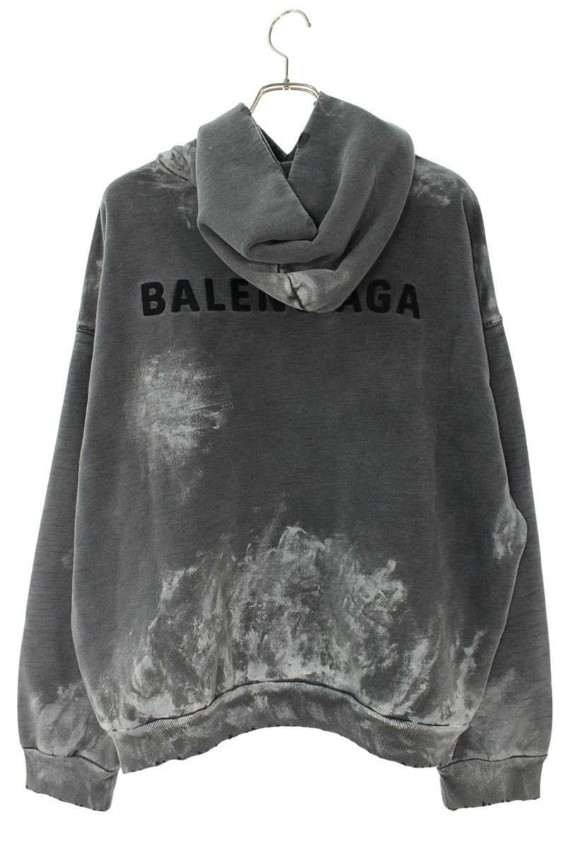 Balenciaga Logo Embroidery Paint Processing Hoodie — view 2