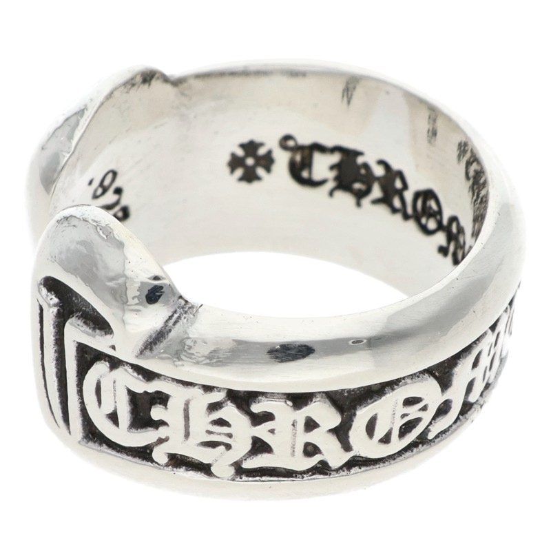 Chrome Hearts SM Scroll Label Small Silver Ring — view 5