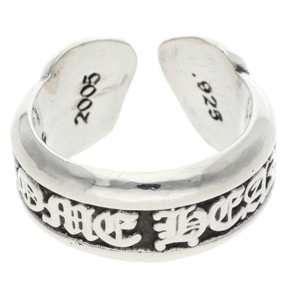 Chrome Hearts SM Scroll Label Small Silver Ring