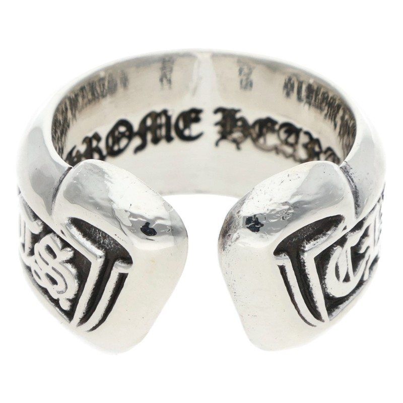 Chrome Hearts SM Scroll Label Small Silver Ring — view 2