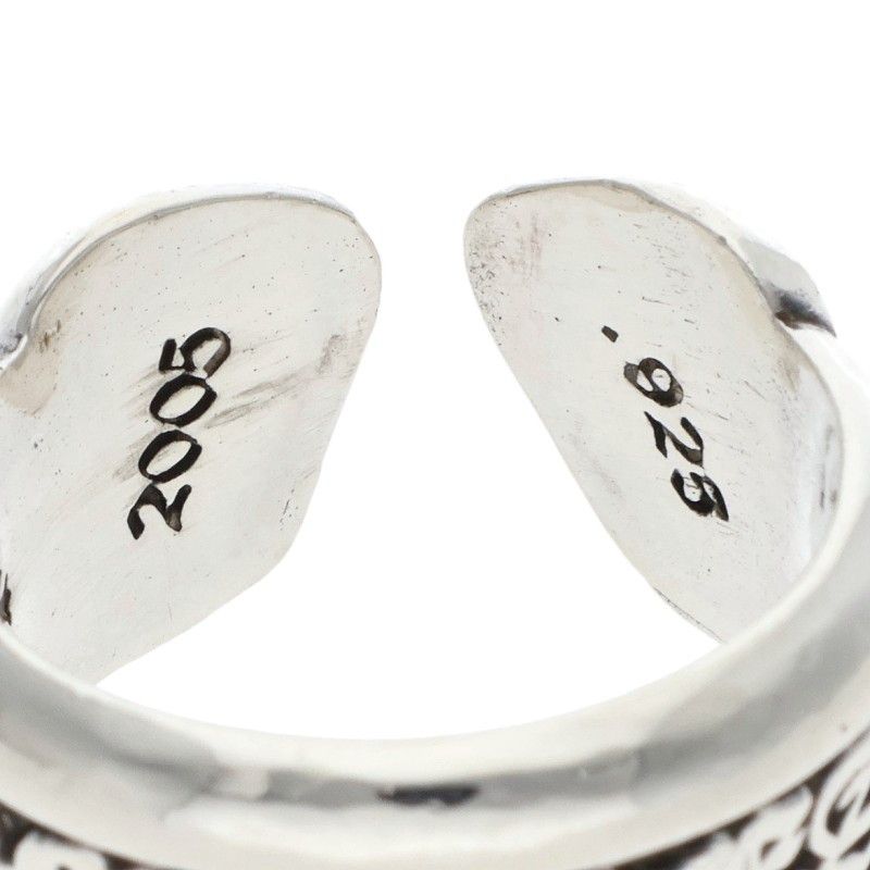 Chrome Hearts SM Scroll Label Small Silver Ring — view 4