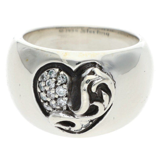 Chrome Heart in Band P Dmnd in Pave Diamond Silver Ring