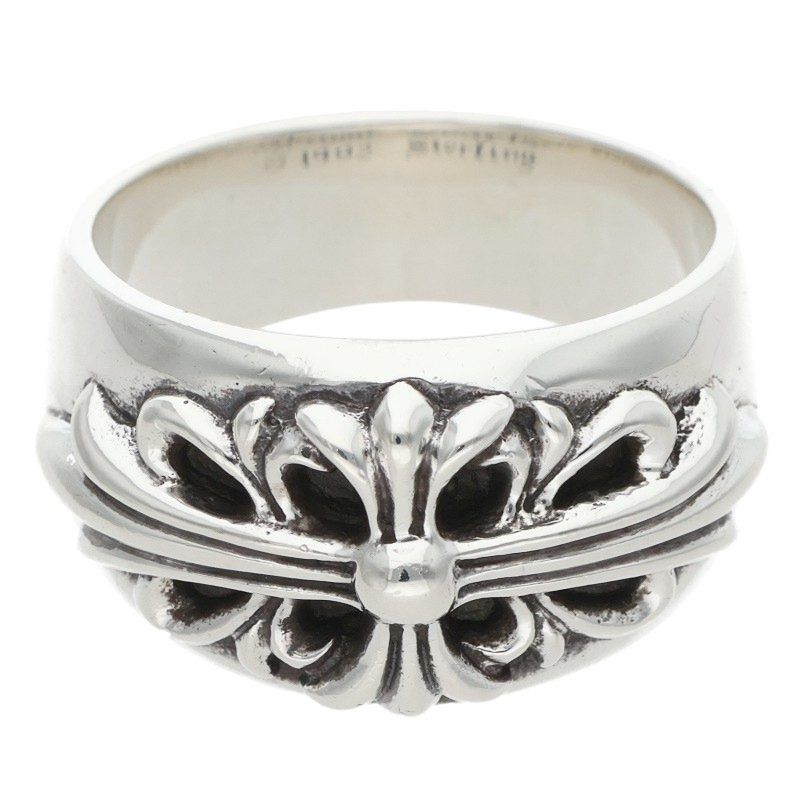 Chrome Hearts Flrl Crs Floral Cross Silver Ring