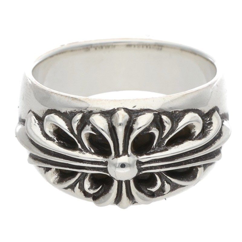 Chrome Hearts Flrl Crs Floral Cross Silver Ring