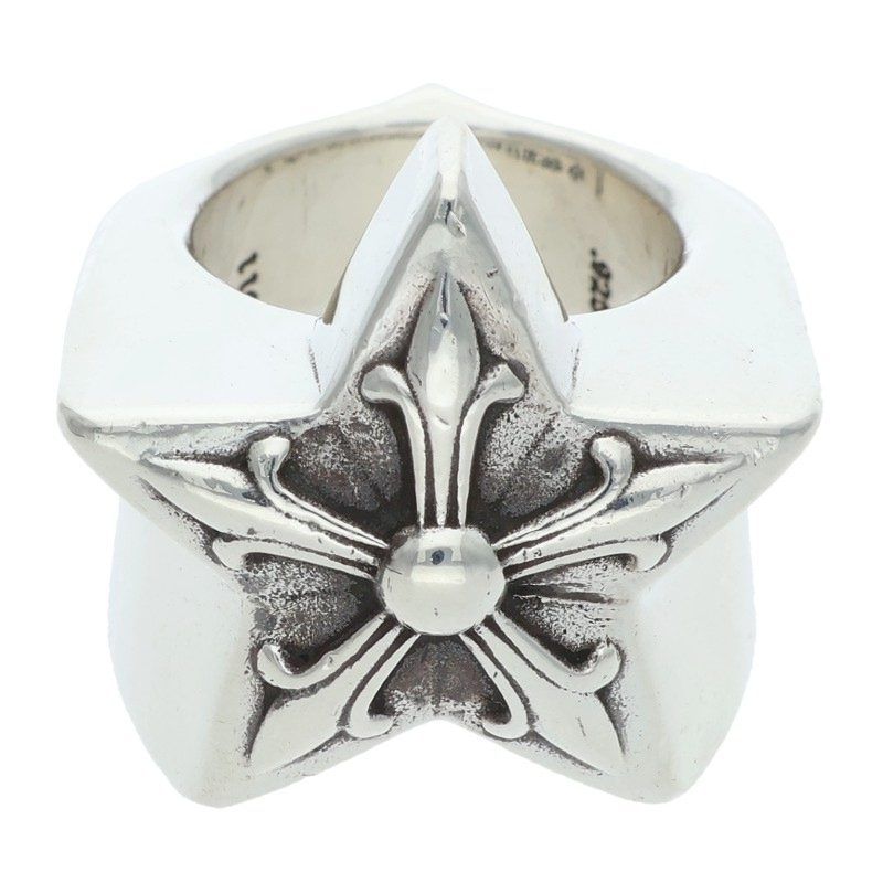 Chrome Hearts Str Lrg Large Star Silver Ring