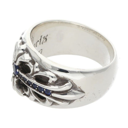Chrome Hearts Flrl Crs P Sap Floral Cross Pave Saffiano Silver Ring — view 5