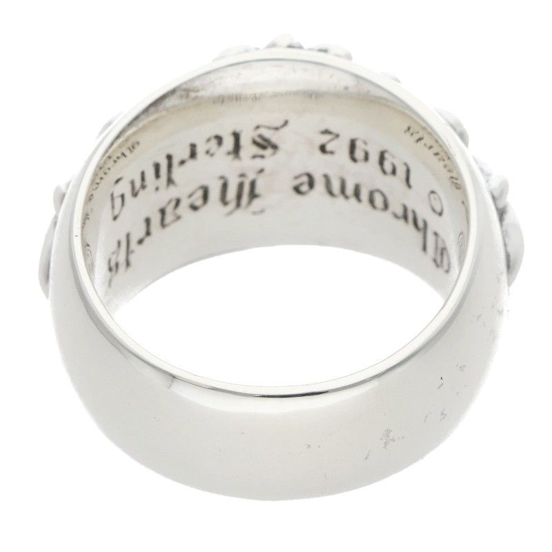 Chrome Hearts Flrl Crs P Sap Floral Cross Pave Saffiano Silver Ring — view 2