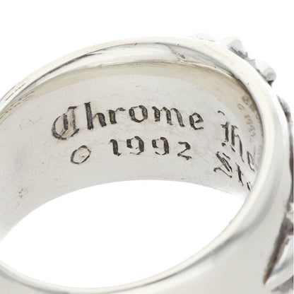Chrome Hearts Flrl Crs P Sap Floral Cross Pave Saffiano Silver Ring — view 3