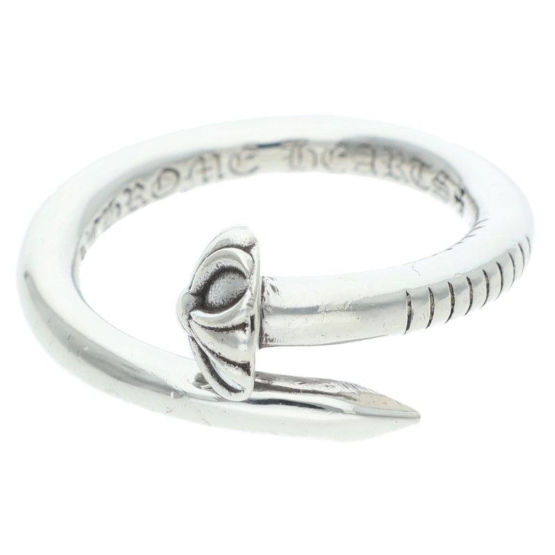 Chrome Hearts Nail Crsball Cross Ball Silver Ring