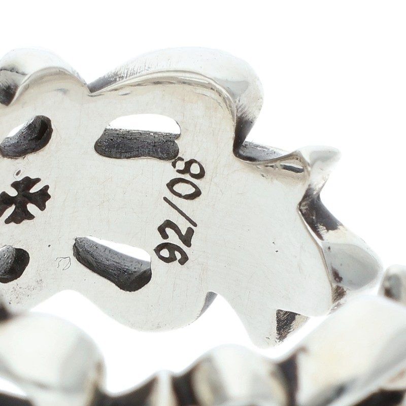 Chrome Hearts Dbl Flrl Crs Double Floral Cross Silver Ring — view 4
