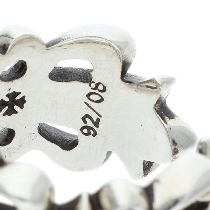 Chrome Hearts Dbl Flrl Crs Double Floral Cross Silver Ring — view 4