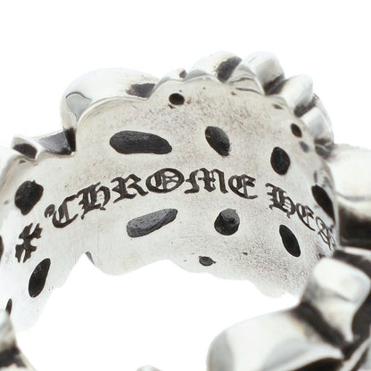 Chrome Hearts Dbl Flrl Crs Double Floral Cross Silver Ring — view 3