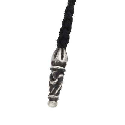 Chrome Hearts Leather Braid Scroll Silver Necklace — view 4