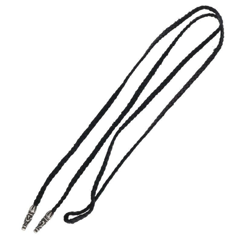 Chrome Hearts Leather Braid Scroll Silver Necklace — view 2