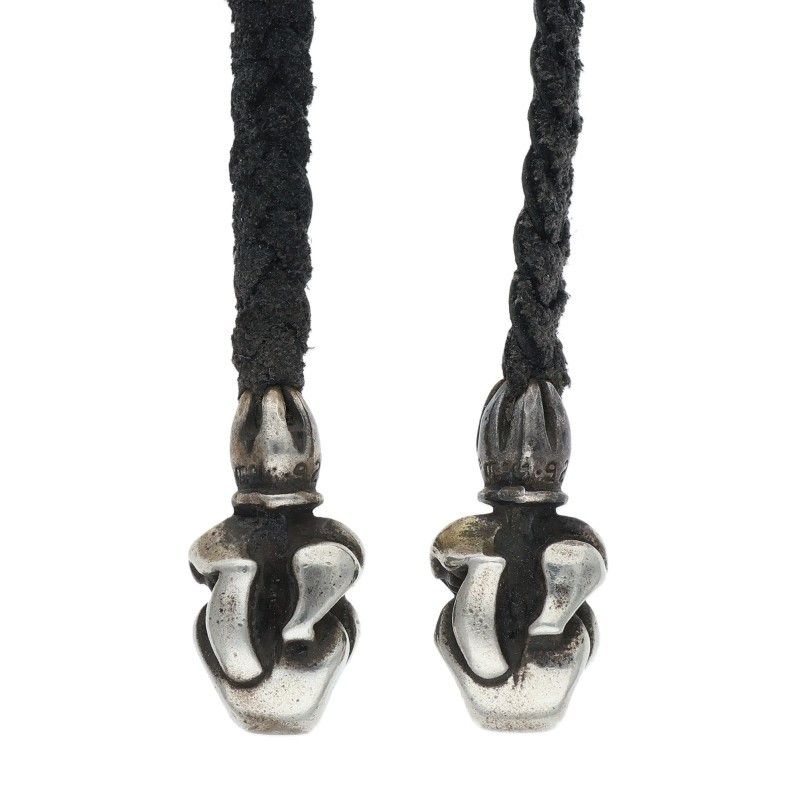 Chrome Hearts Leather Braid Lip and Tan Silver Necklace — view 3