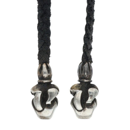 Chrome Hearts Leather Braid Lip and Tan Silver Necklace — view 3