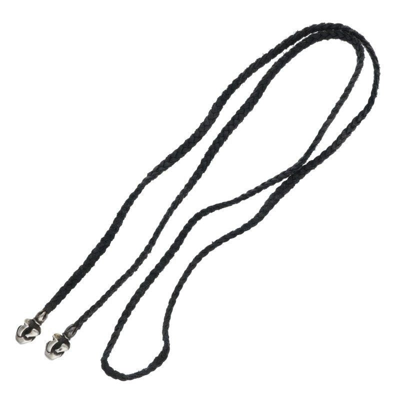 Chrome Hearts Leather Braid Lip and Tan Silver Necklace — view 2