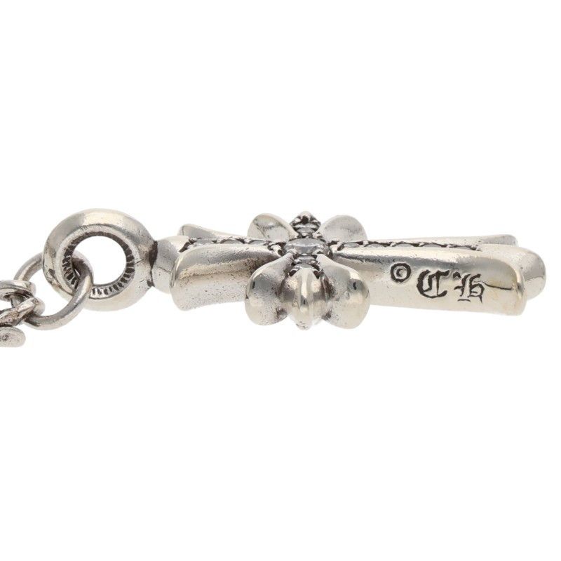 Chrome Hearts Fat Cross Tiny Bar Chain Pave Diamond Silver Necklace — view 4