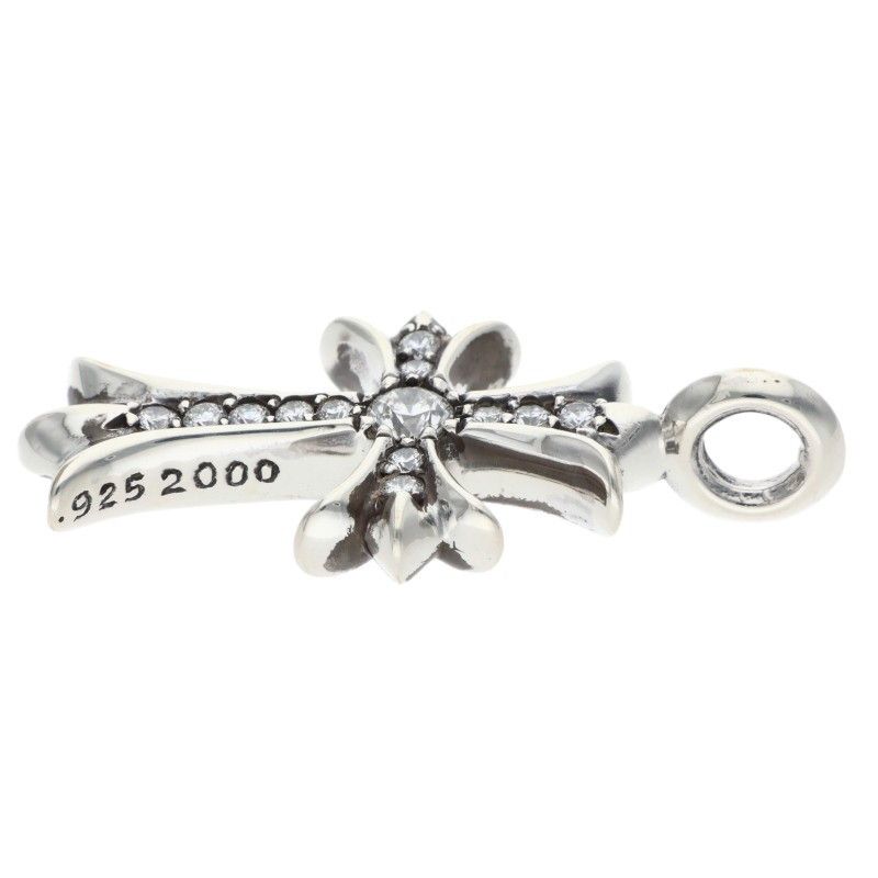 Chrome Hearts Tny Crsf P Dmnd Tiny Fat Cross Pave Diamond Pendant Silver — view 5