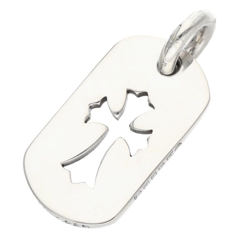 Chrome Hearts D Tag Sml CO Crs Cutout Cross Dog Tag Small Pendant