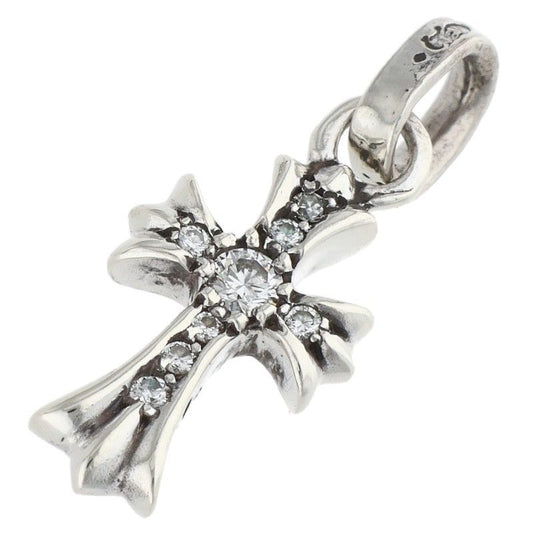Chrome Hearts Crs Baby Fat P Dmnd Fat Pave Diamond Charm Silver Pendant