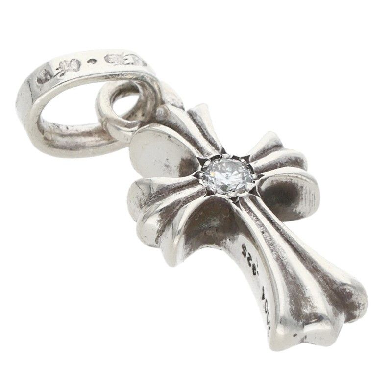 Chrome Hearts Crs Baby Fat Dmnd Fat 1 Diamond on Both Sides Charm Silver Pendant — view 5