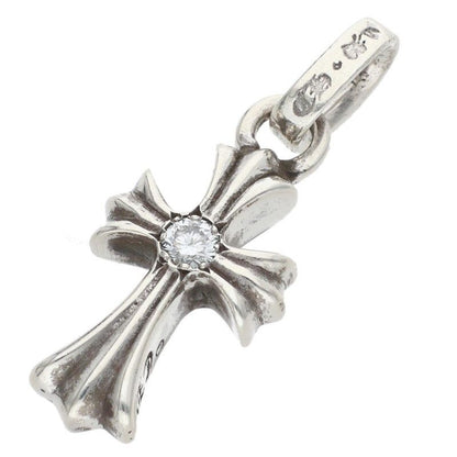 Chrome Hearts Crs Baby Fat Dmnd Fat 1 Diamond on Both Sides Charm Silver Pendant — view 2