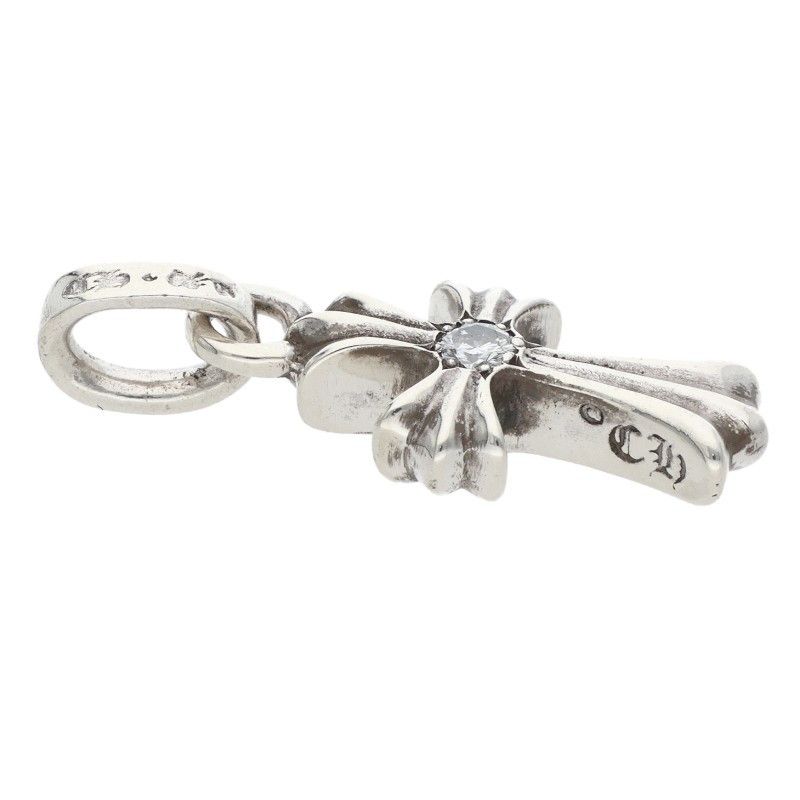 Chrome Hearts Crs Baby Fat Dmnd Fat 1 Diamond on Both Sides Charm Silver Pendant — view 3